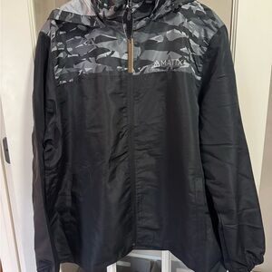 NWT matix lightweight black zipup jacket with hood size xl
